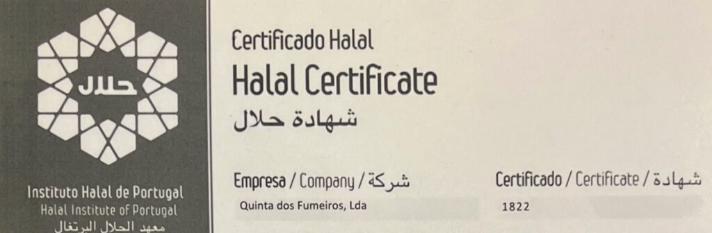 Certificado Halal – Quinta dos Fumeiros 11 certificado